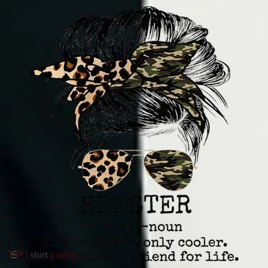Seester Definition Messy Bun Camo Cheetah Toddler Fine Jersey T-Shirt