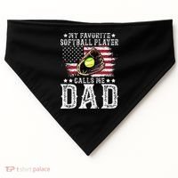 Softball Dad My Favorite Softball Player Calls Me Dad USA-Made Doggie Bandana thumb 0