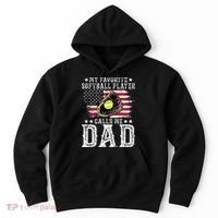 Softball Dad My Favorite Softball Player Calls Me Dad Hoodie thumb 0