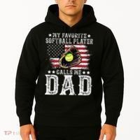 Softball Dad My Favorite Softball Player Calls Me Dad Hoodie thumb 2