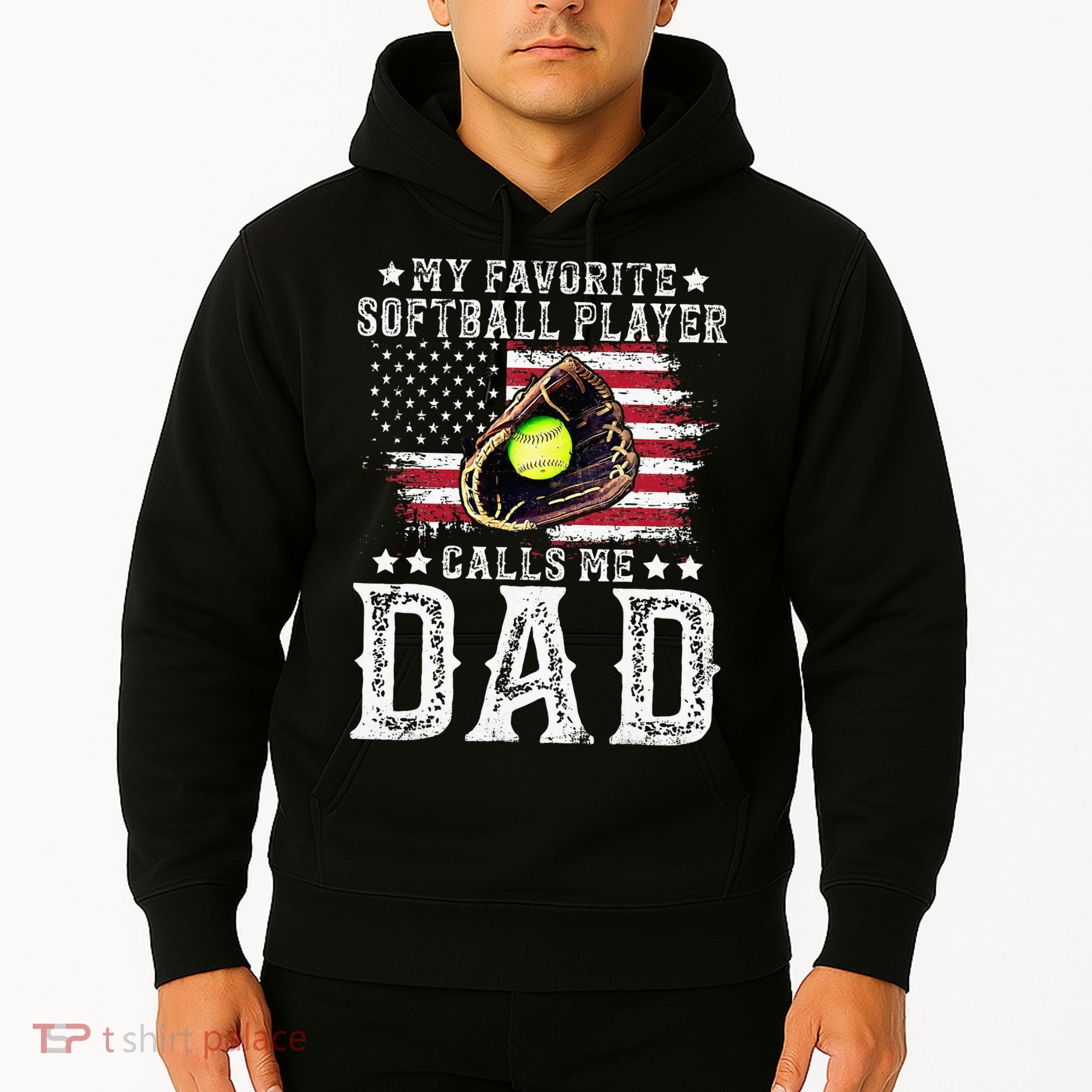 Softball Dad My Favorite Softball Player Calls Me Dad Hoodie