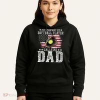 Softball Dad My Favorite Softball Player Calls Me Dad Hoodie thumb 5