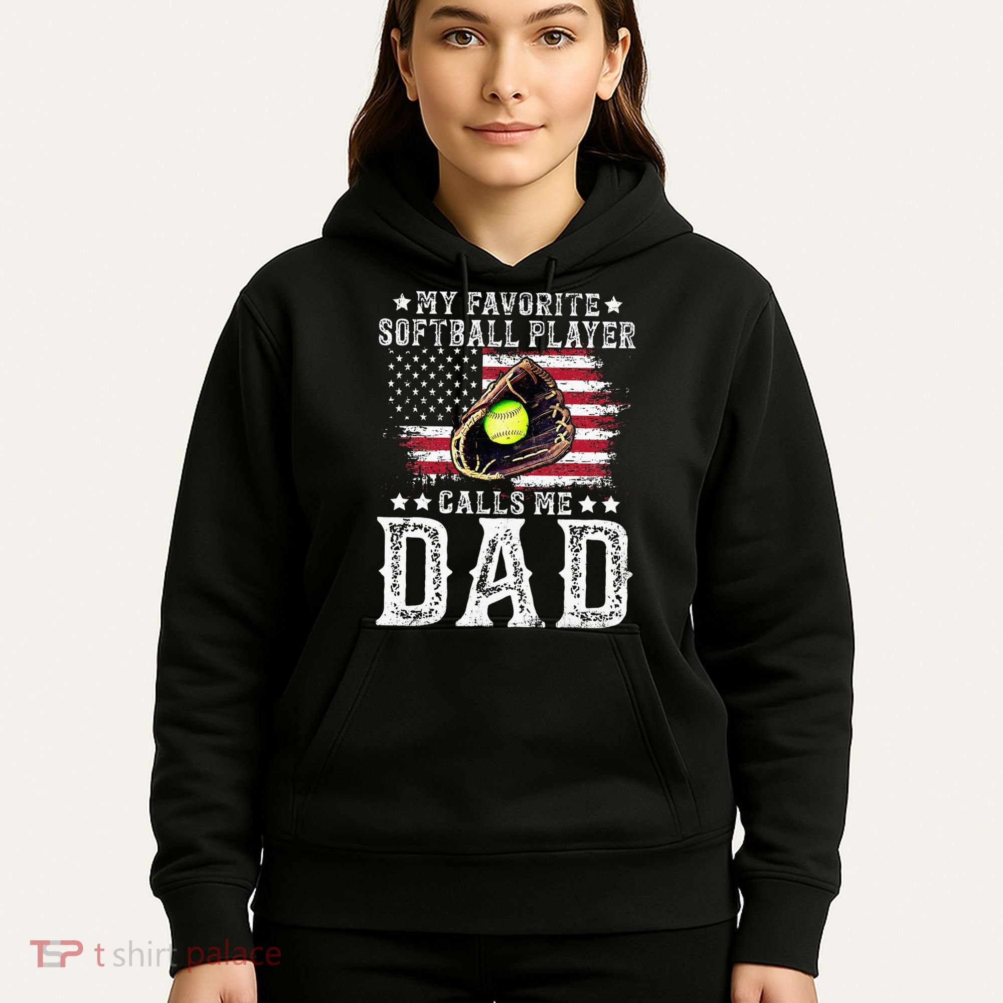 Softball Dad My Favorite Softball Player Calls Me Dad Hoodie