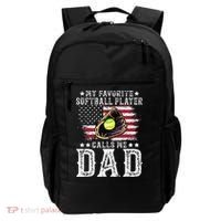 Softball Dad My Favorite Softball Player Calls Me Dad Backpack thumb 0