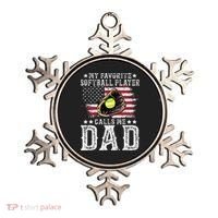 Softball Dad My Favorite Softball Player Calls Me Dad Ornament thumb 0