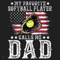 Softball Dad My Favorite Softball Player Calls Me Dad Golf Towel thumb 3