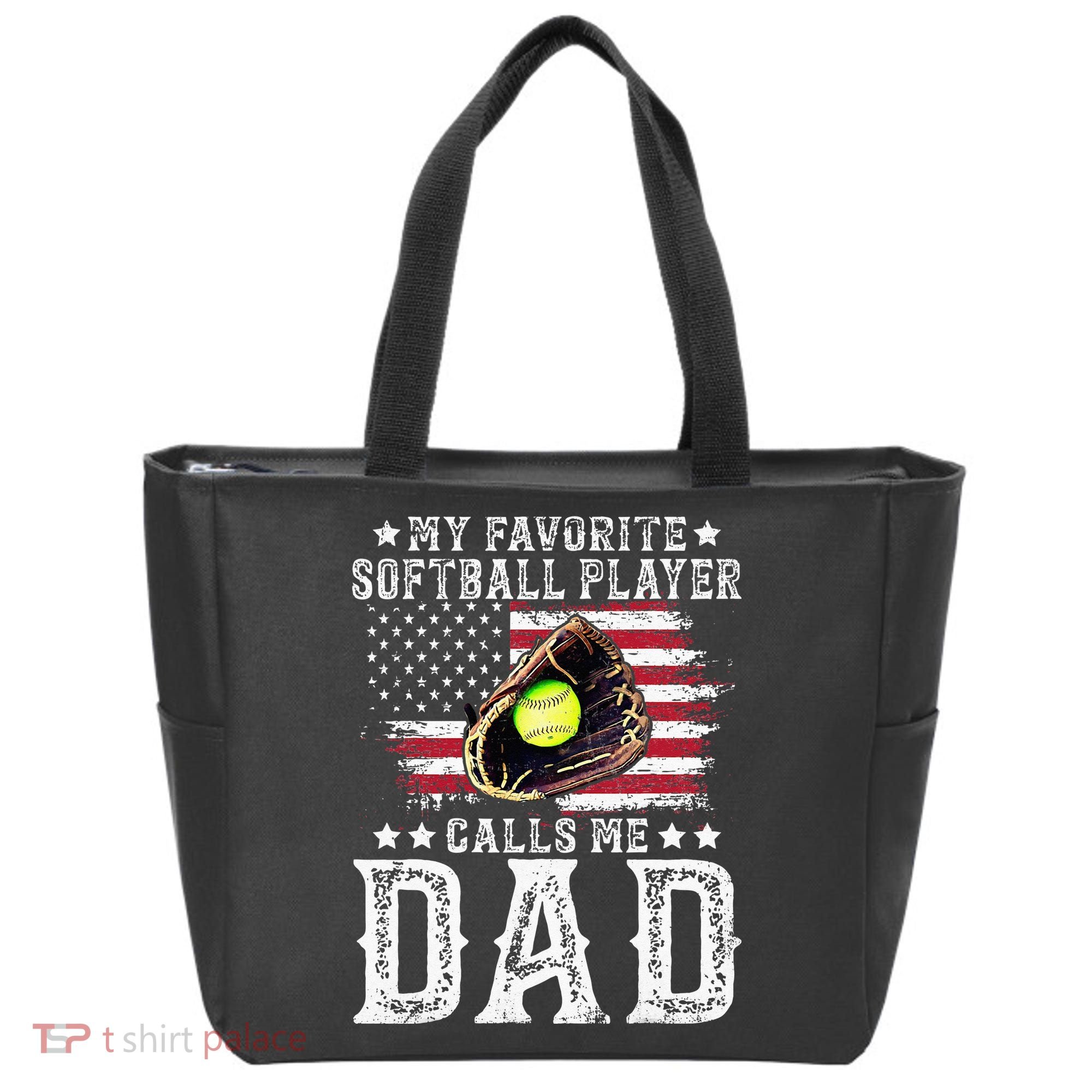 Softball Dad My Favorite Softball Player Calls Me Dad Tote Bag