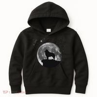 Schipperke Dog Moon Kids Hoodie thumb 0