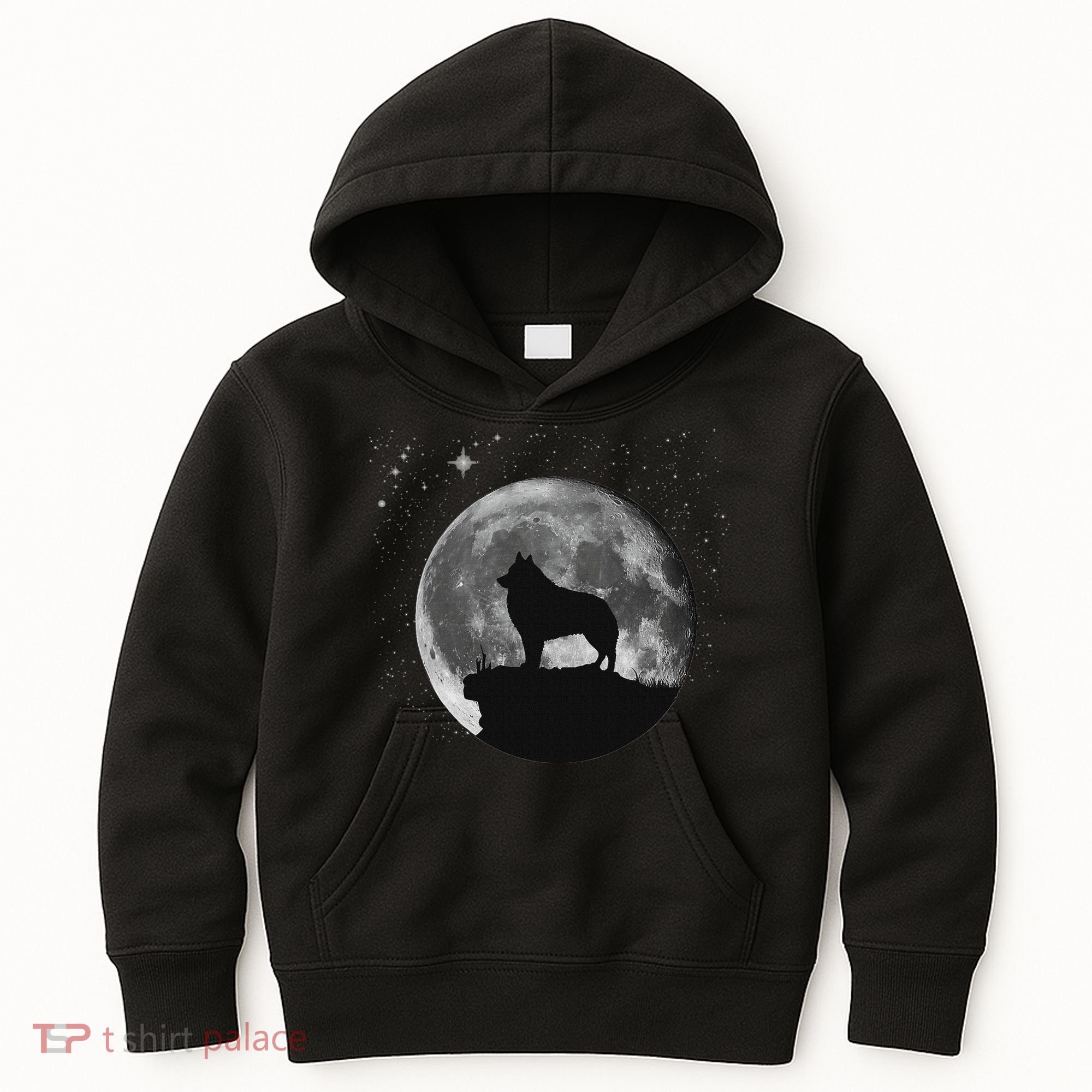 Schipperke Dog Moon Kids Hoodie