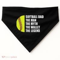 Softball Dad Man Myths Wallet Softball Fathers Day USA-Made Doggie Bandana thumb 0