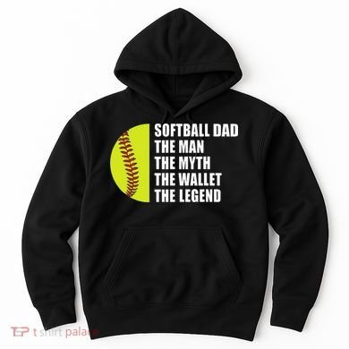 Softball Dad Man Myths Wallet Softball Fathers Day Hoodie