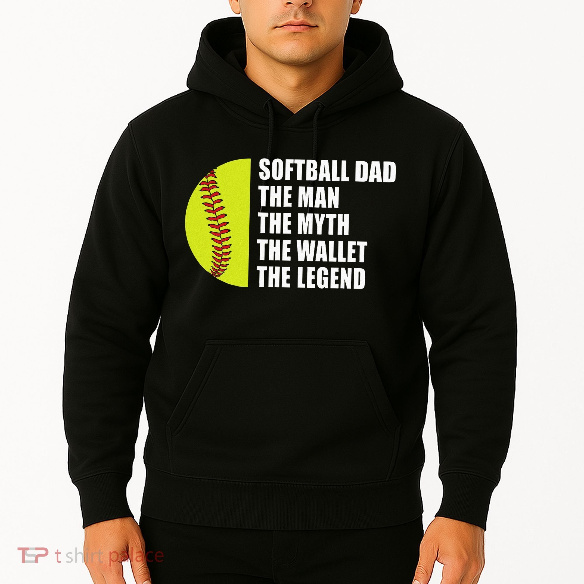 Softball Dad Man Myths Wallet Softball Fathers Day Hoodie