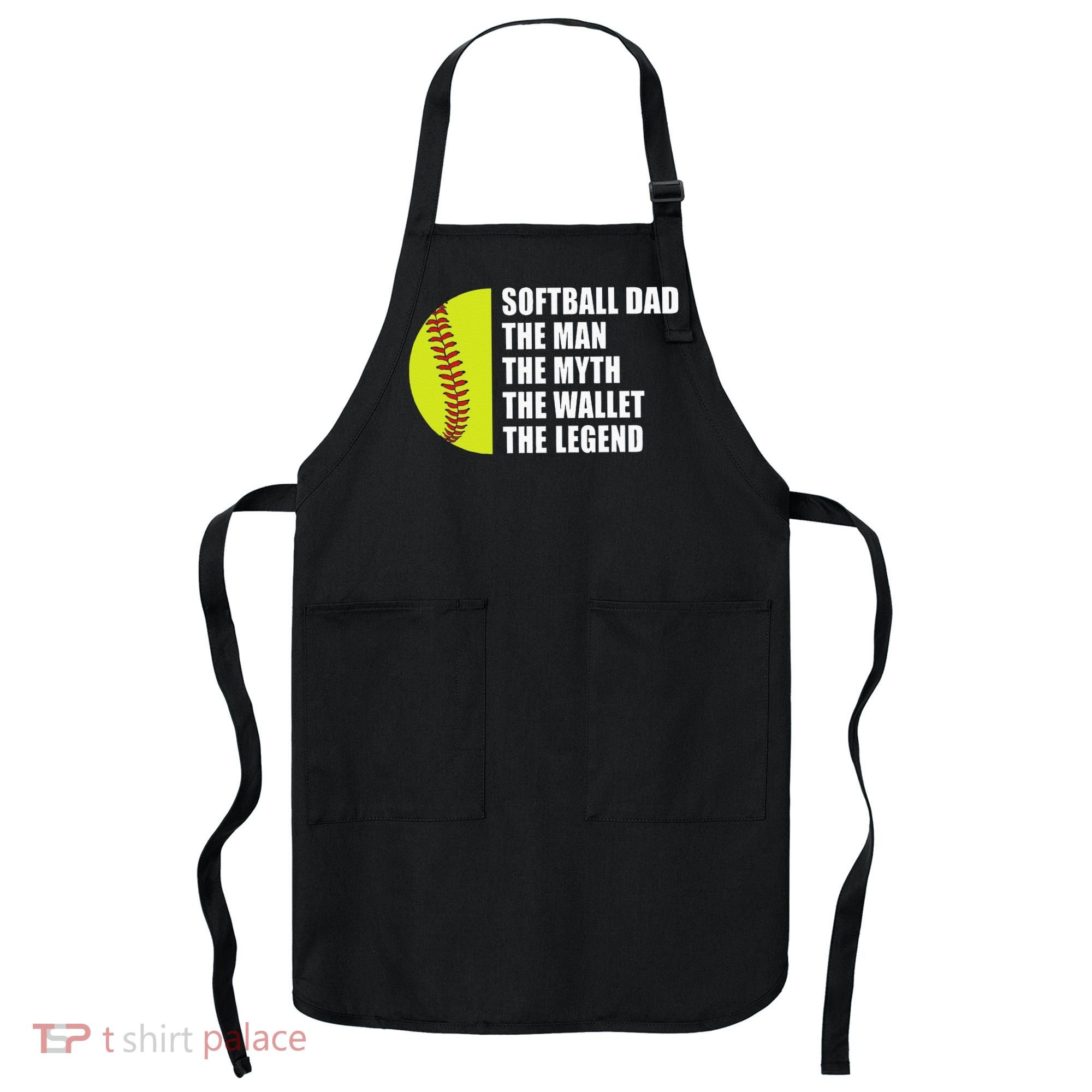 Softball Dad Man Myths Wallet Softball Fathers Day Apron