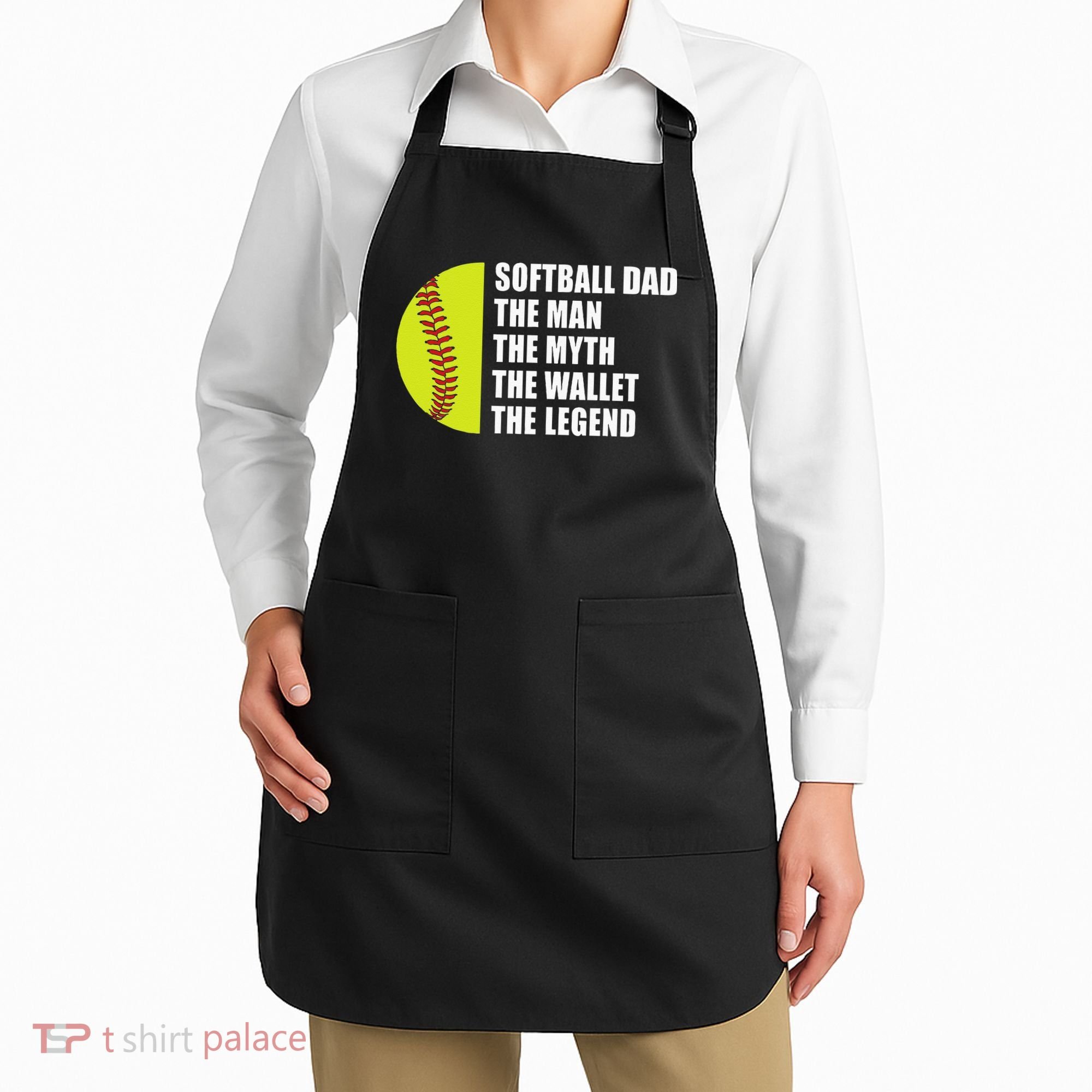 Softball Dad Man Myths Wallet Softball Fathers Day Apron