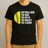 Softball Dad Man Myths Wallet Softball Fathers Day T-Shirt thumb 3