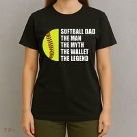 Softball Dad Man Myths Wallet Softball Fathers Day T-Shirt thumb 4