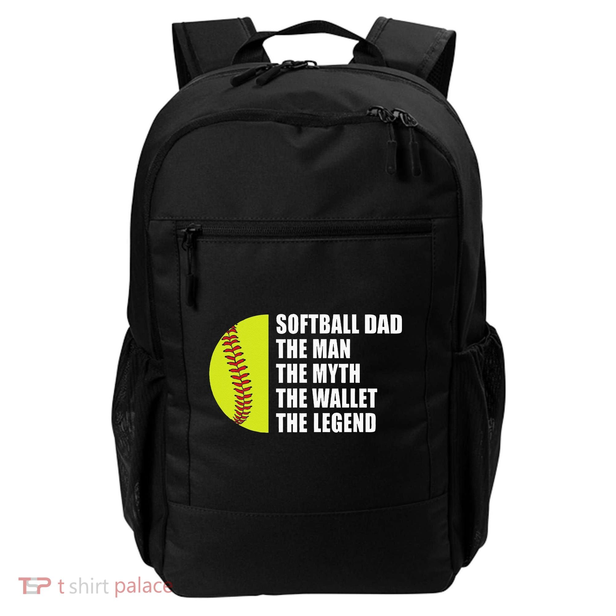 Softball Dad Man Myths Wallet Softball Fathers Day Backpack