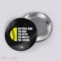 Softball Dad Man Myths Wallet Softball Fathers Day Button thumb 0