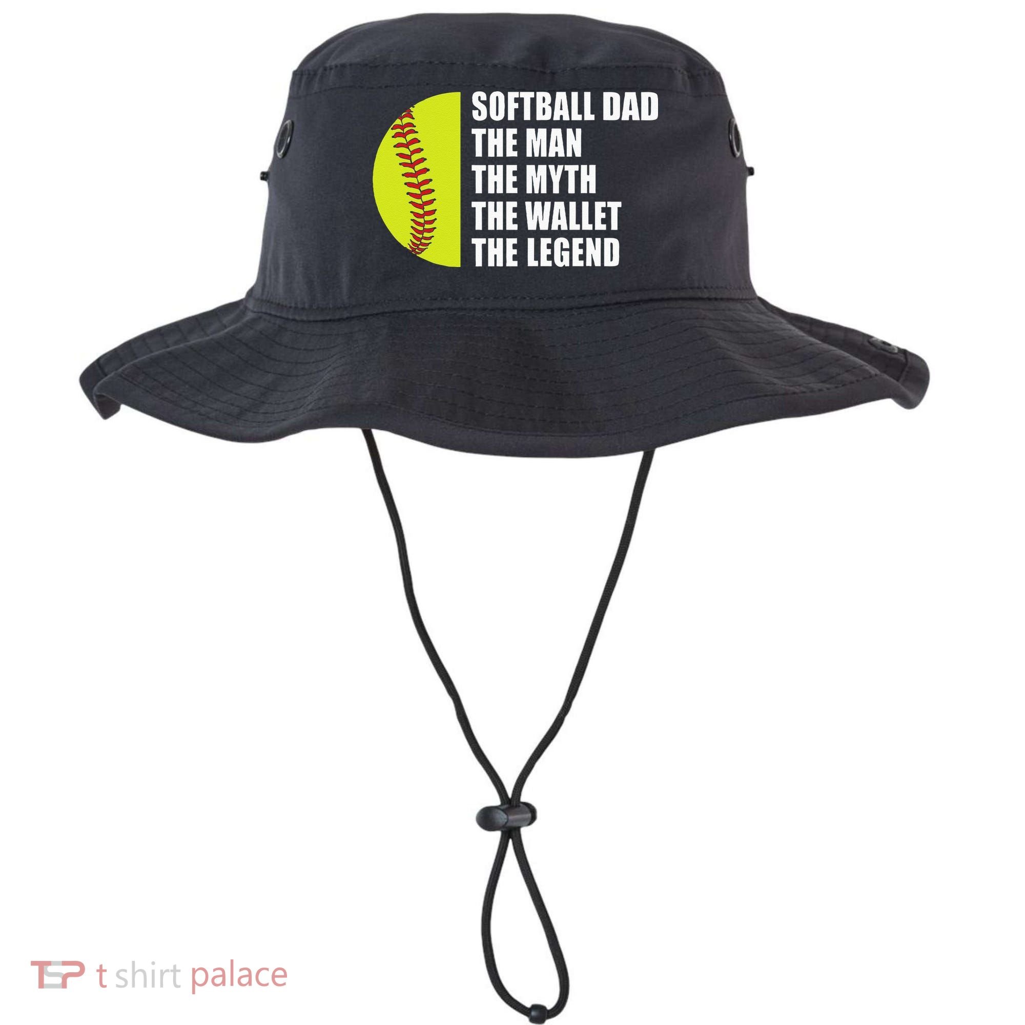 Softball Dad Man Myths Wallet Softball Fathers Day Bucket Hat