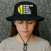 Softball Dad Man Myths Wallet Softball Fathers Day Bucket Hat thumb 3
