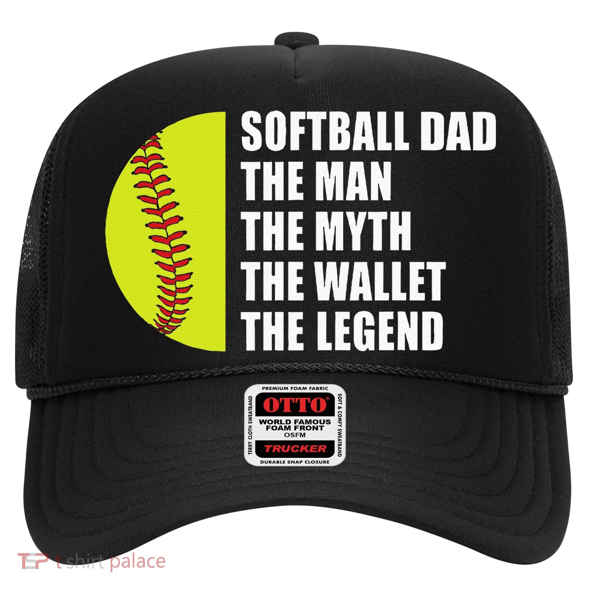 Softball Dad Man Myths Wallet Softball Fathers Day Hat