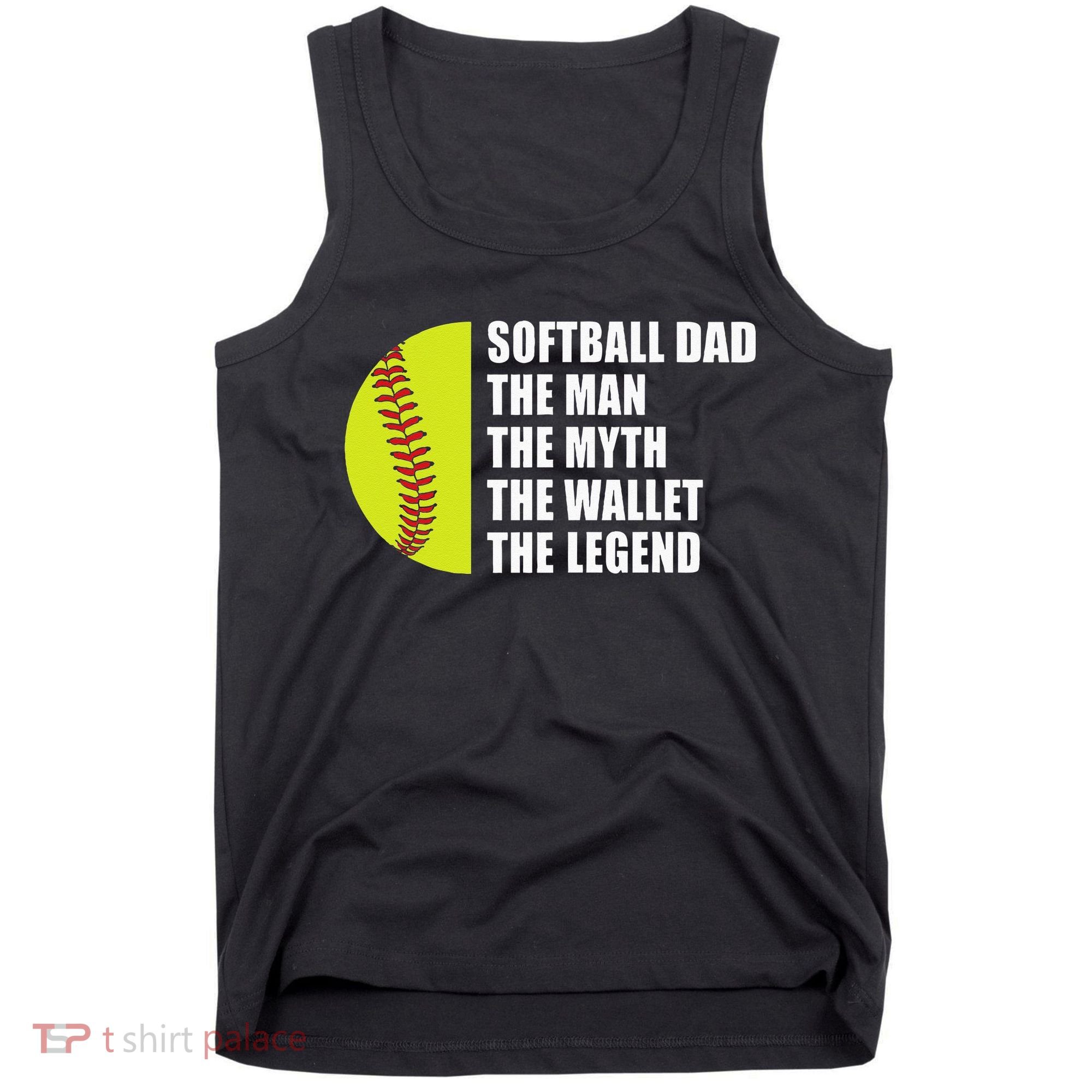Softball Dad Man Myths Wallet Softball Fathers Day Tank Top