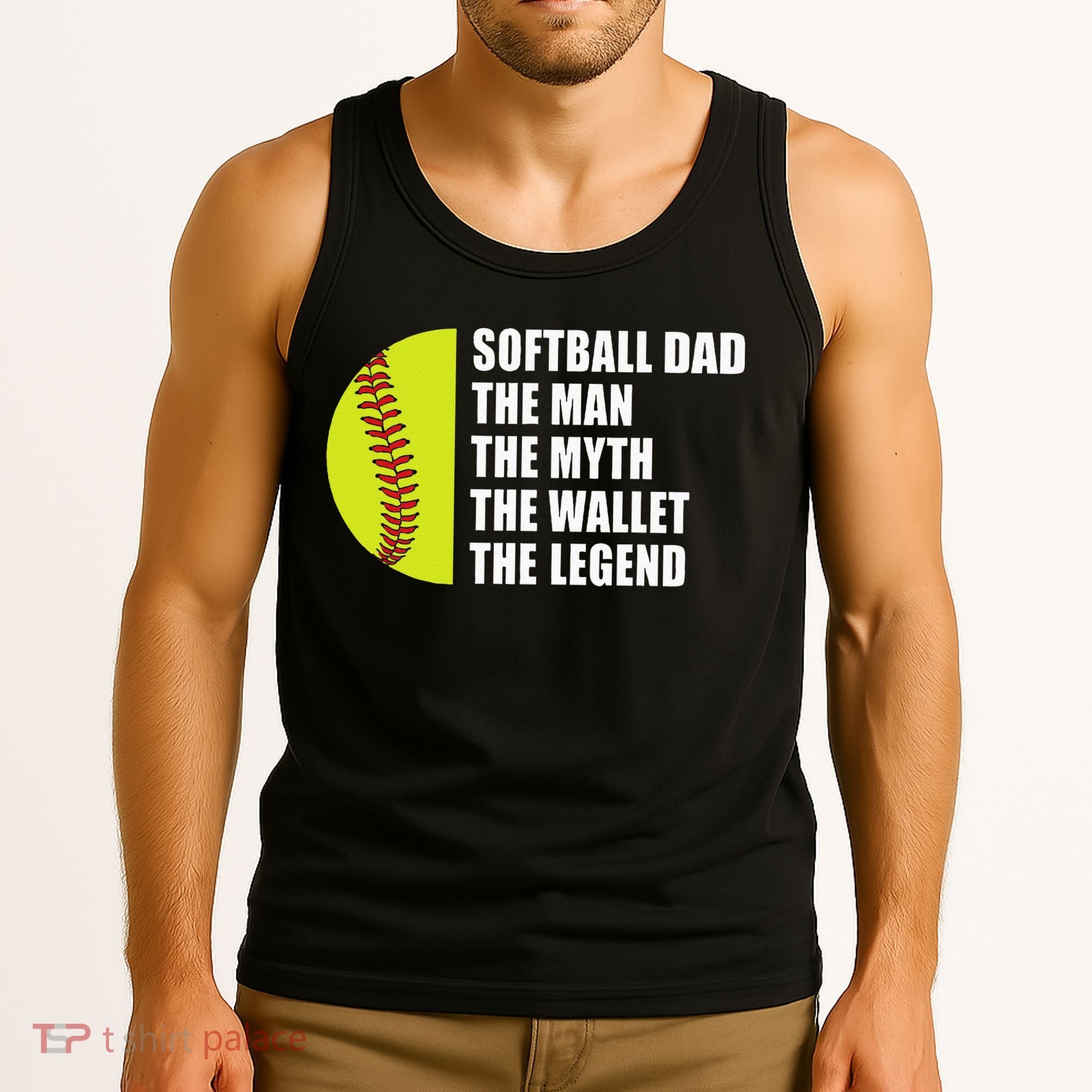 Softball Dad Man Myths Wallet Softball Fathers Day Tank Top