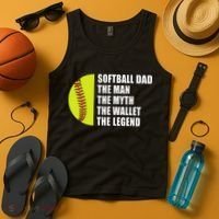 Softball Dad Man Myths Wallet Softball Fathers Day Tank Top thumb 4
