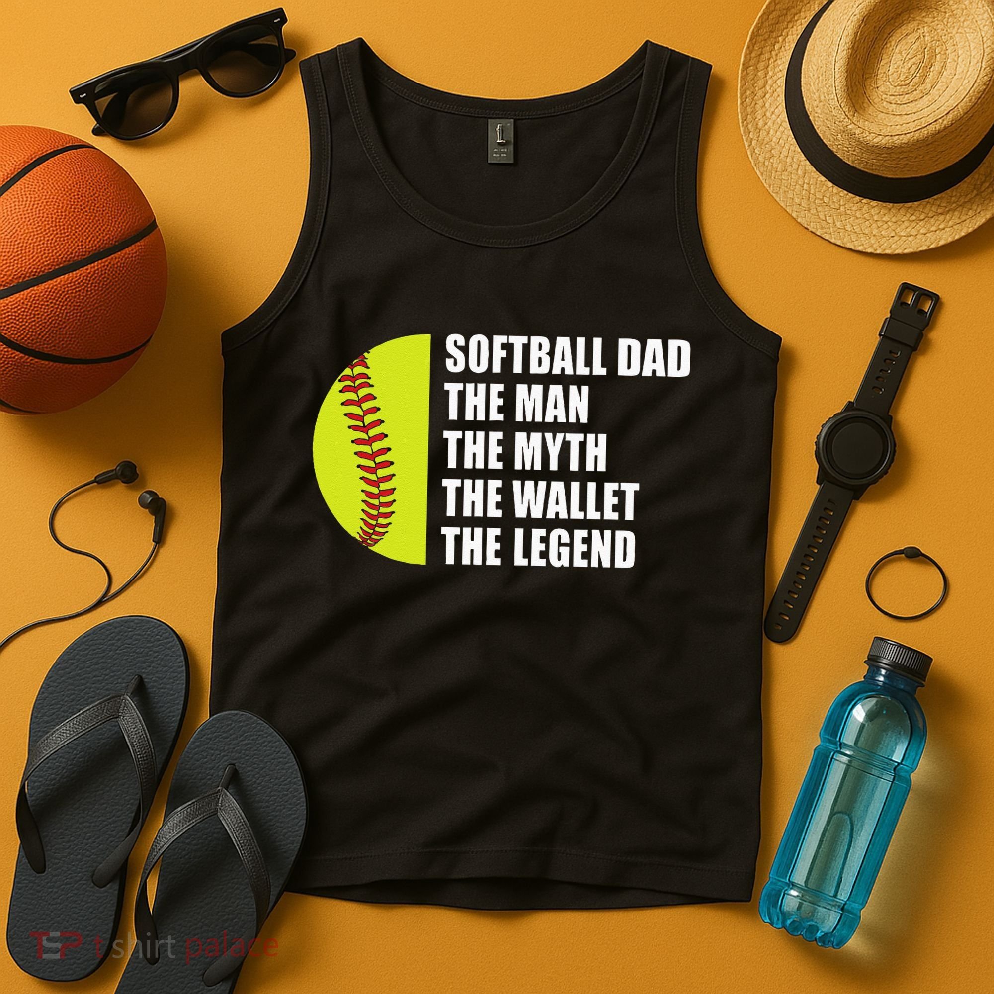 Softball Dad Man Myths Wallet Softball Fathers Day Tank Top