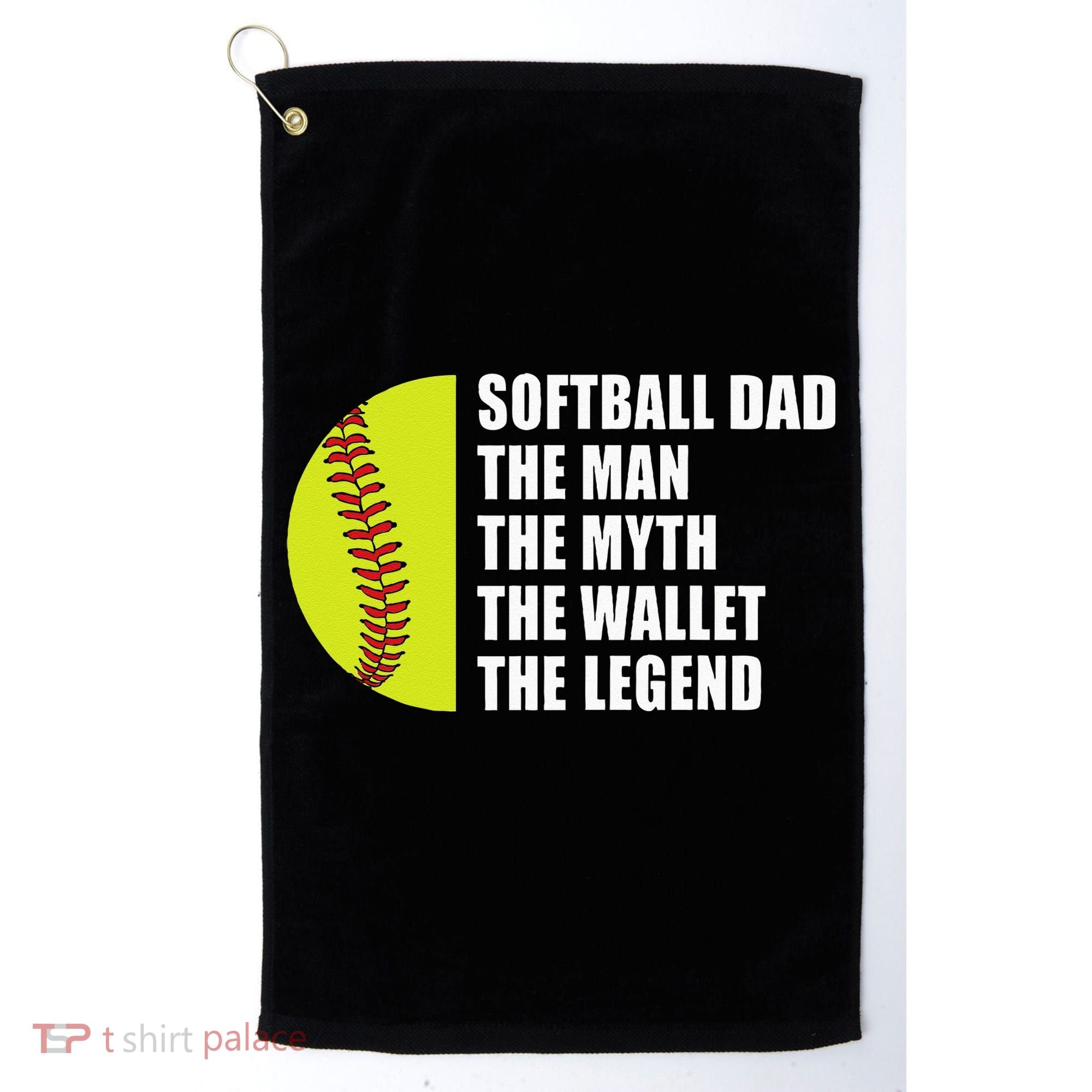 Softball Dad Man Myths Wallet Softball Fathers Day Golf Towel