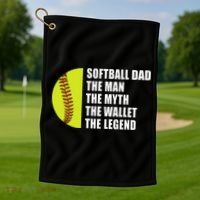 Softball Dad Man Myths Wallet Softball Fathers Day Golf Towel thumb 1