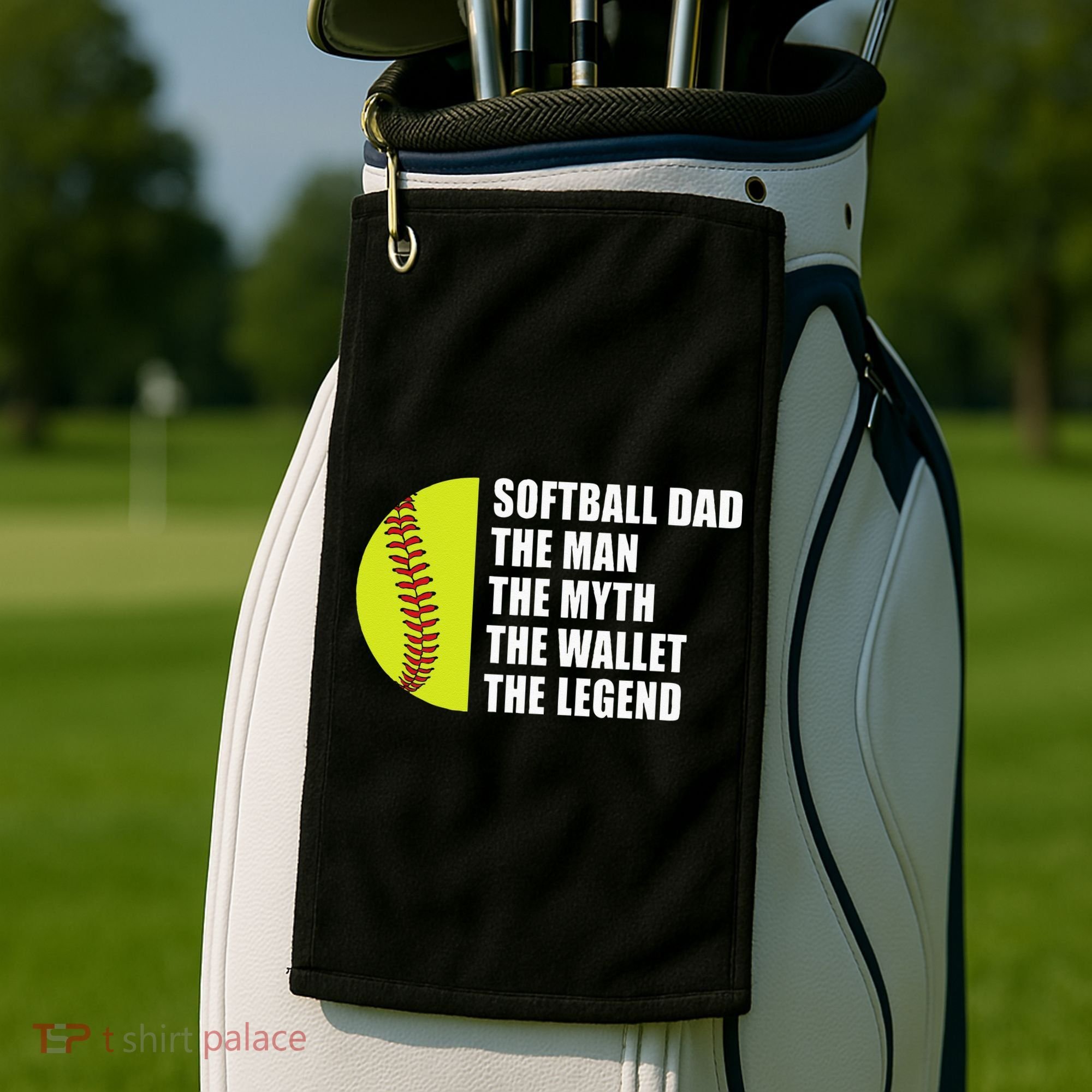Softball Dad Man Myths Wallet Softball Fathers Day Golf Towel