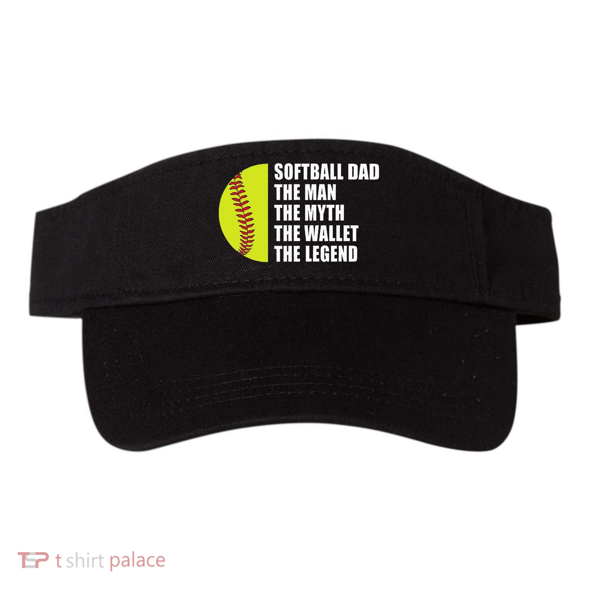 Softball Dad Man Myths Wallet Softball Fathers Day Visor