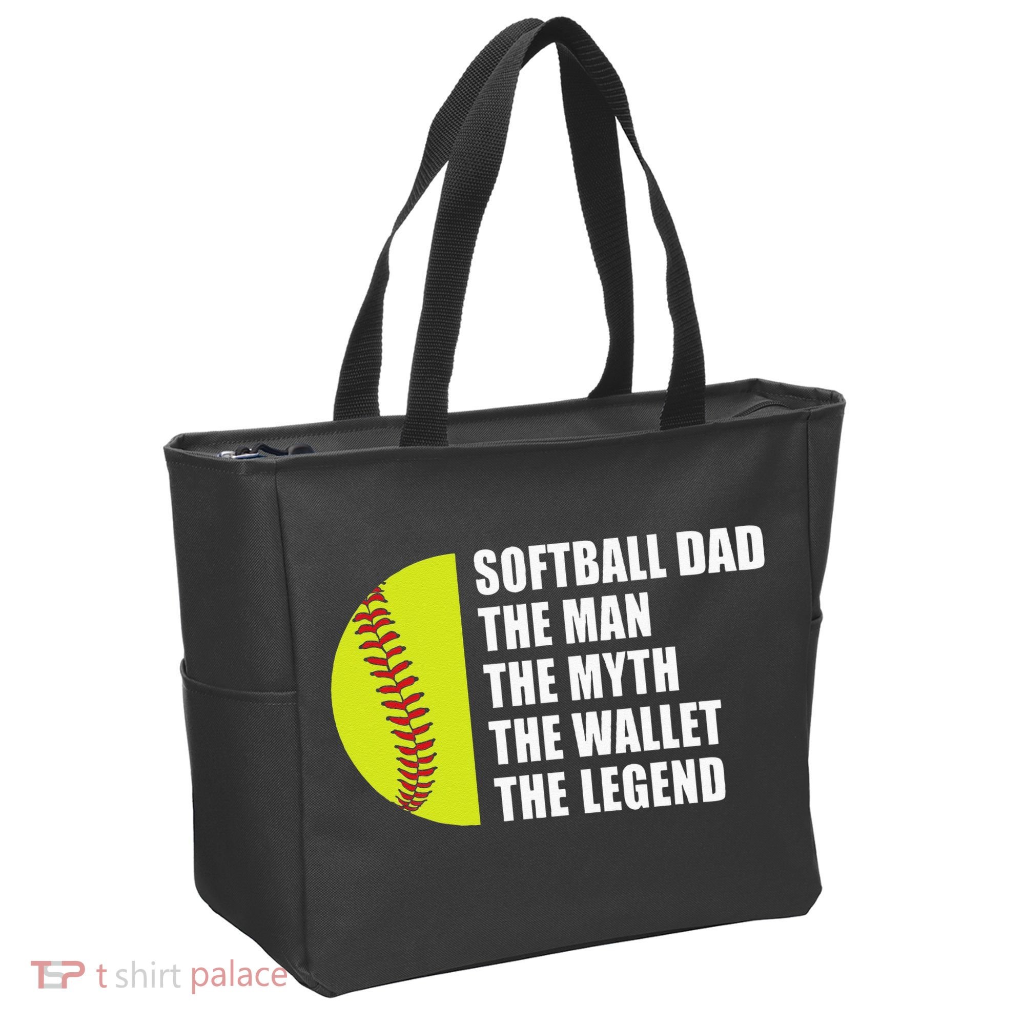 Softball Dad Man Myths Wallet Softball Fathers Day Tote Bag