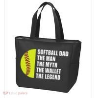 Softball Dad Man Myths Wallet Softball Fathers Day Tote Bag thumb 3