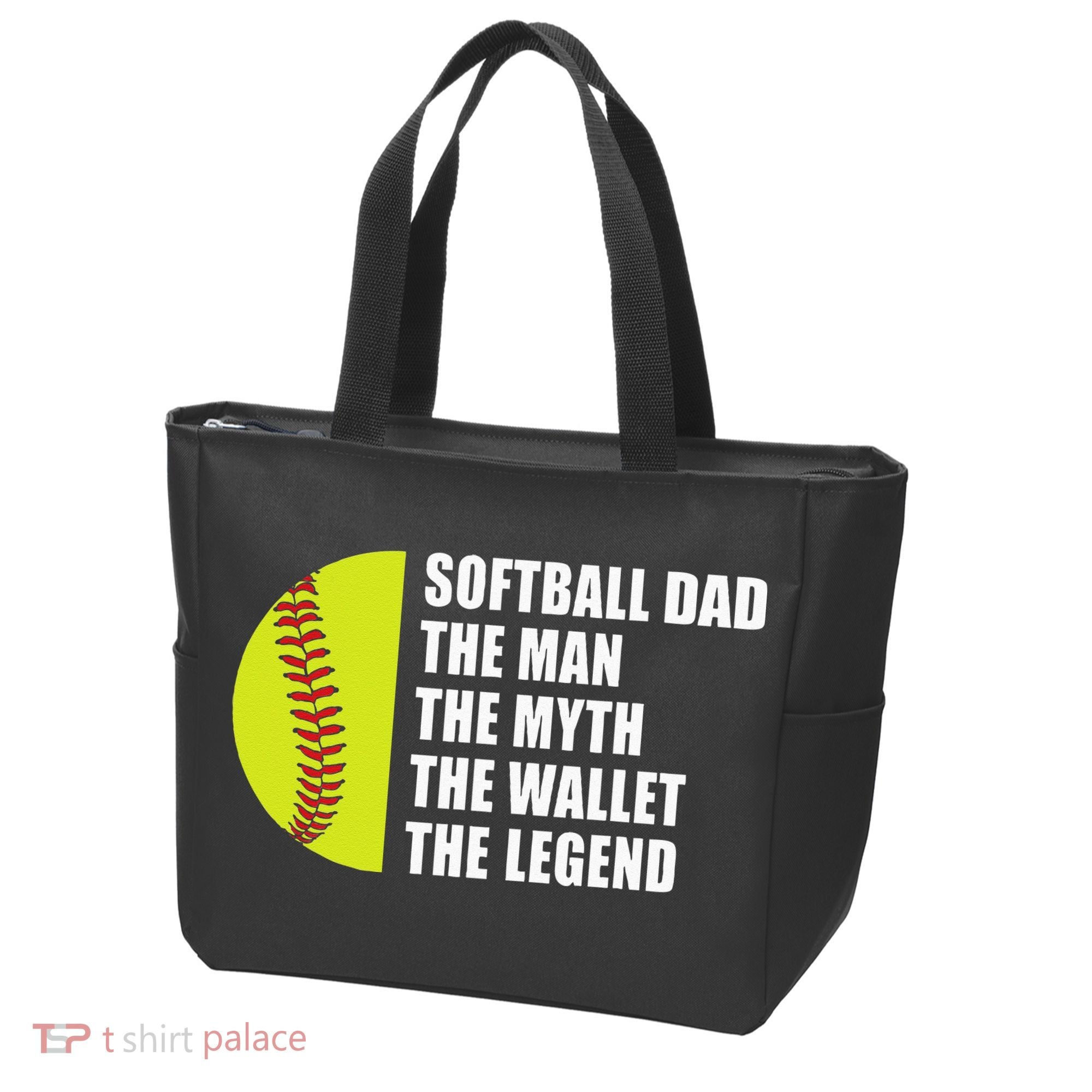 Softball Dad Man Myths Wallet Softball Fathers Day Tote Bag