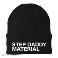 Step Daddy Material Funny Sarcastic Humorous Statement Quote Beanie thumb 0