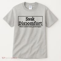 Seek Discomfort Motivational Quote Inspirational Change Tall T-Shirt thumb 0