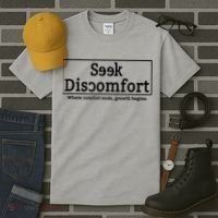 Seek Discomfort Motivational Quote Inspirational Change Tall T-Shirt thumb 3