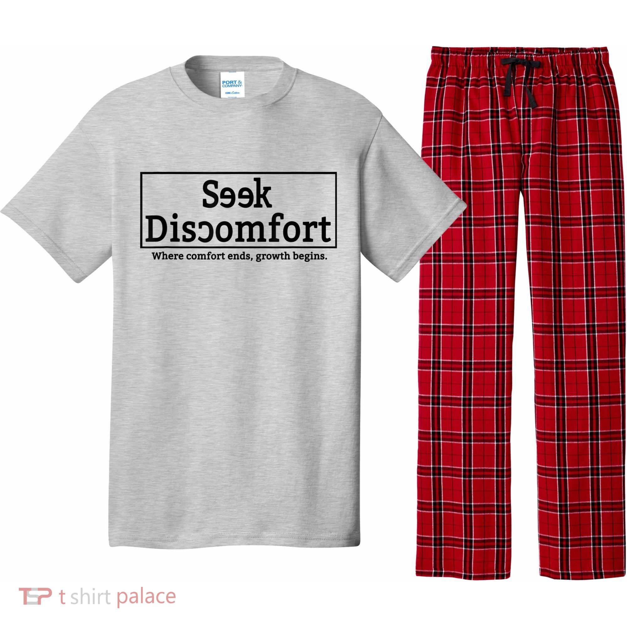 Seek Discomfort Motivational Quote Inspirational Change Pajama Set