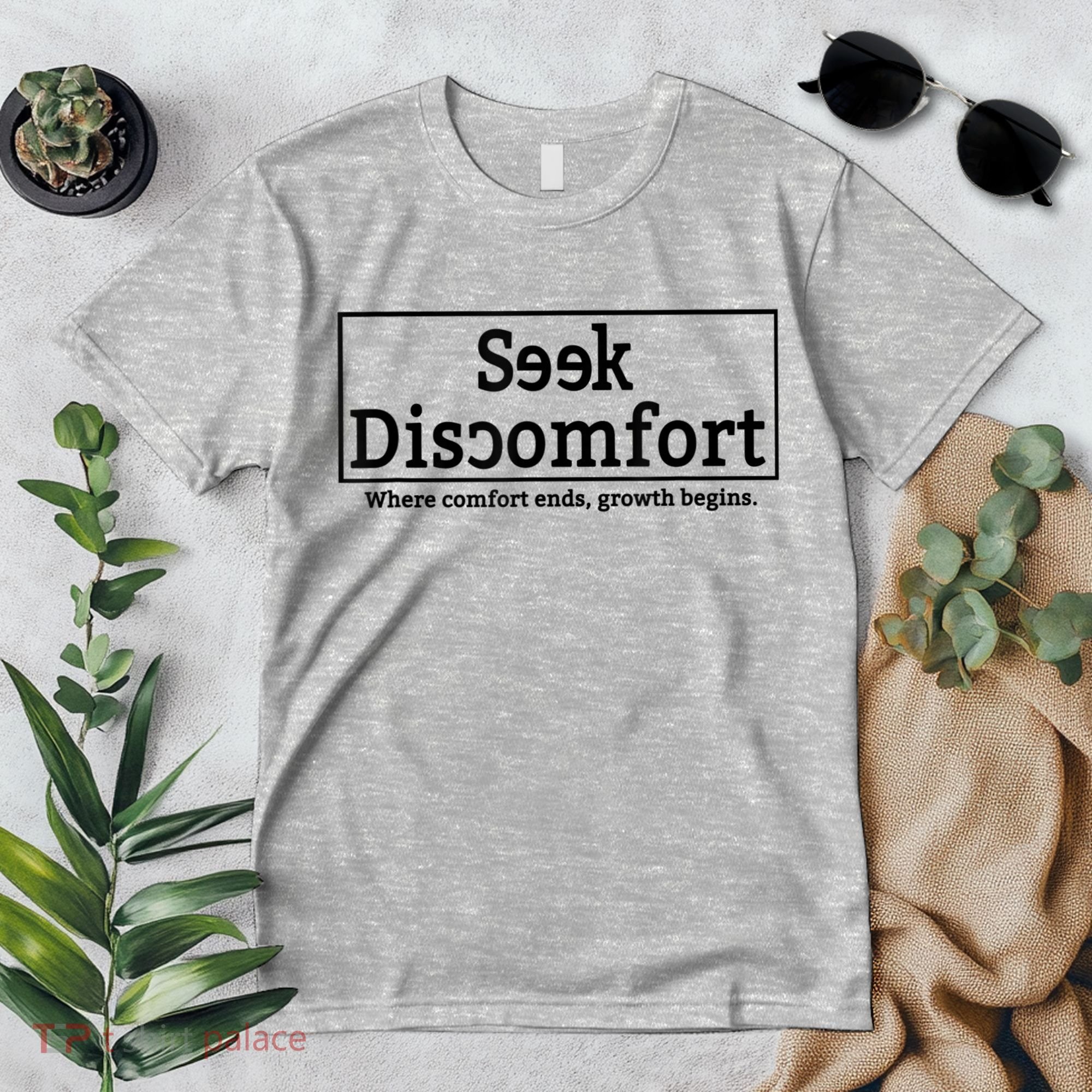 Seek Discomfort Motivational Quote Inspirational Change Premium T-Shirt