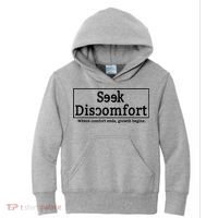 Seek Discomfort Motivational Quote Inspirational Change Kids Hoodie thumb 0