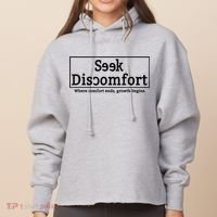 Seek Discomfort Motivational Quote Inspirational Change Ladies Heavyweight Boxy Pullover Hoodie thumb 0