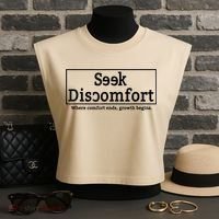Seek Discomfort Motivational Quote Inspirational Change Garment-Dyed Women's Muscle Tee thumb 3