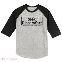 Seek Discomfort Motivational Quote Inspirational Change Raglan Baseball Sleeve Shirt thumb 0