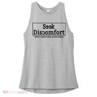 Seek Discomfort Motivational Quote Inspirational Change Ladies PosiCharge Tri-Blend Wicking Tank thumb 0