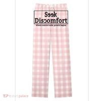 Seek Discomfort Motivational Quote Inspirational Change Women's Flannel Plaid Pajama Pants thumb 0