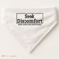 Seek Discomfort Motivational Quote Inspirational Change USA-Made Doggie Bandana thumb 0