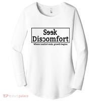 Seek Discomfort Motivational Quote Inspirational Change Women's Perfect Tri Tunic Long Sleeve Shirt thumb 0