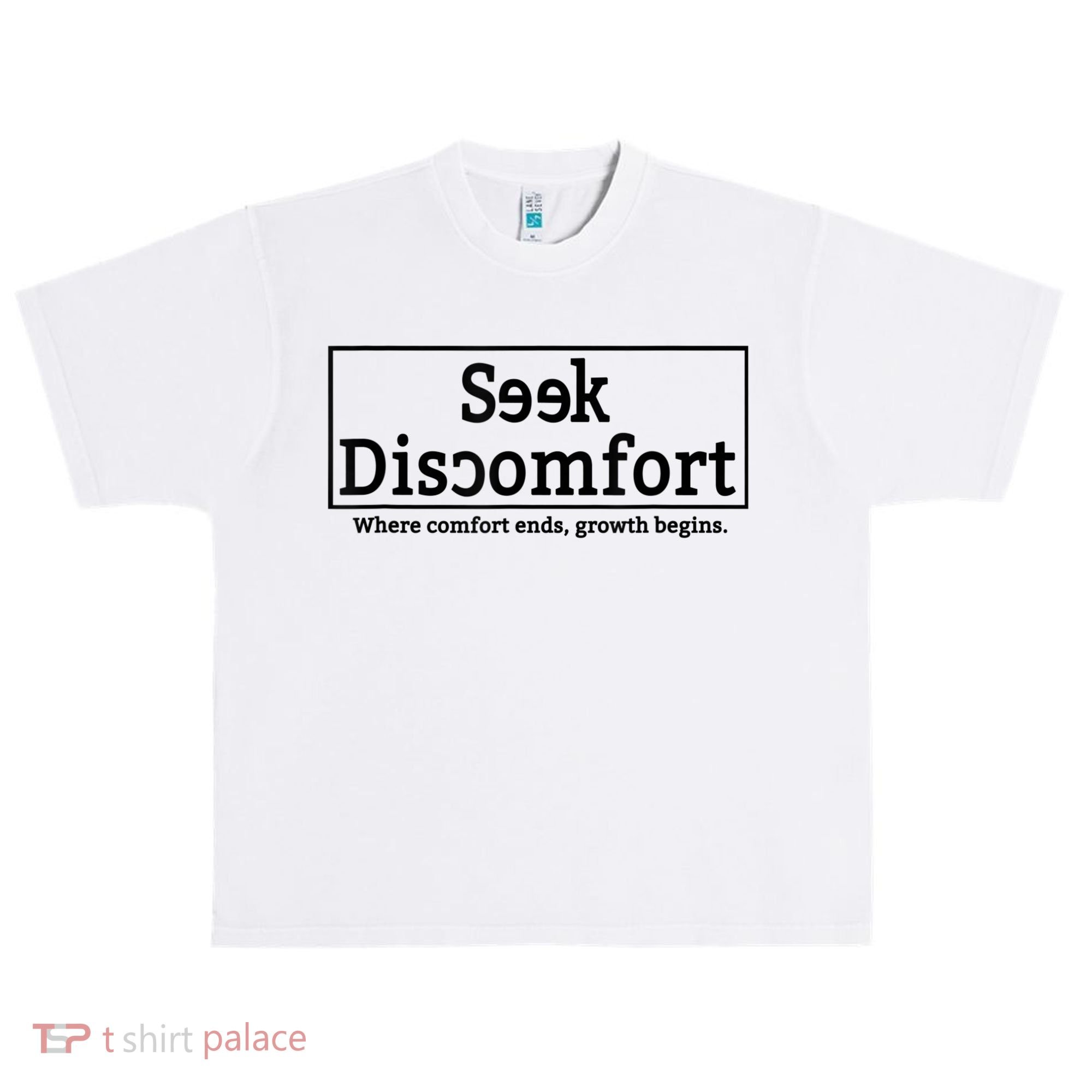 Seek Discomfort Motivational Quote Inspirational Change Urban Oversized Heavyweight T-Shirt